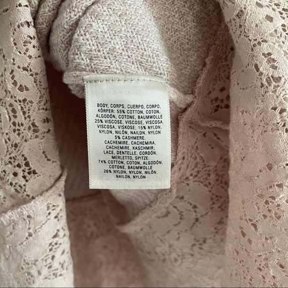 ANTHROPOLOGIE KNITTED & KNOTTED LACE BLUSH SWEATER - Picture 10 of 14